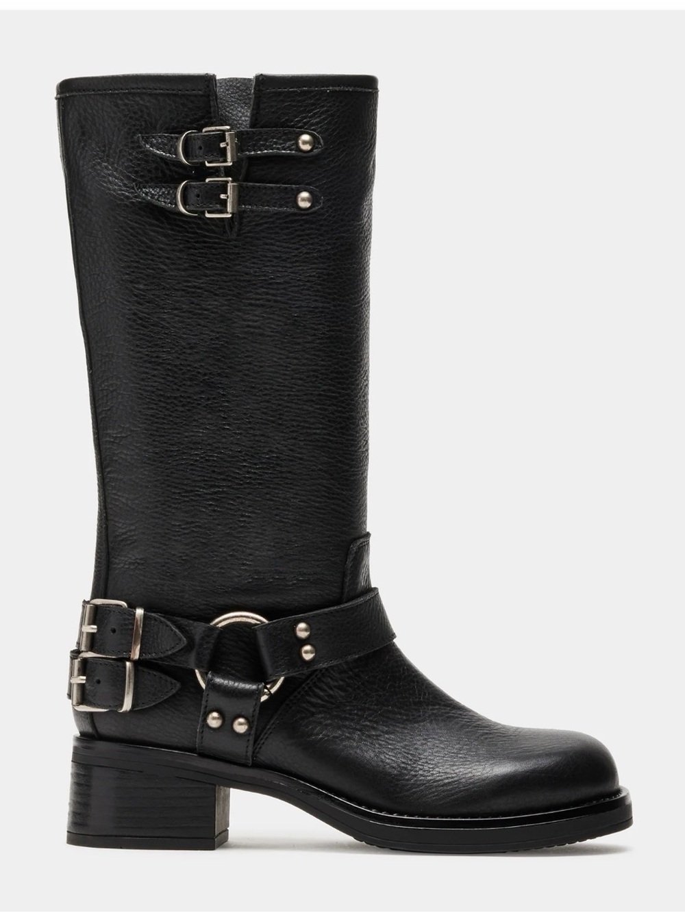 Steve Madden Astor Black Leather Boots - Picture 4 of 13